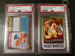 Set of 2 cards - PSA 1 Tomy Pokemon Scratch Charizard, PSA 2 Carddass Charizard - Image 5