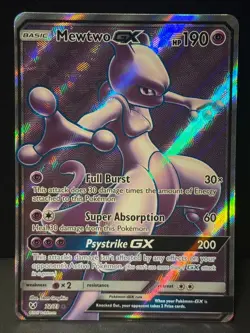 Mewtwo GX 72/73 SM Shining Legends Holo Full Art Rare Pokemon Card LP - Image 1