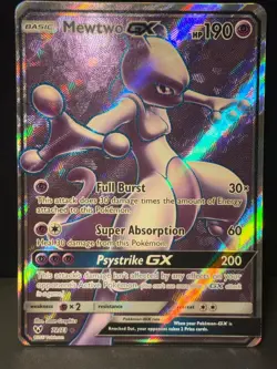 Mewtwo GX 72/73 SM Shining Legends Holo Full Art Rare Pokemon Card LP - Image 2