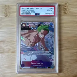 Bandai One Piece CCG Zoro-Juurou ST18-004 Foil Treasure Rare PSA 10 EN - Image 1