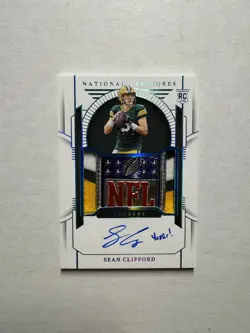 2023 National Treasures Sean Clifford Rookie Patch Auto Platinum NFL Shield 1/1 - Image 1