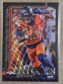 2025 Topps Chrome Football Pat Bryant RC Black Wave Refractor Numbered to10 8/10 - Image 3