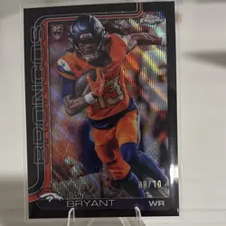 2025 Topps Chrome Football Pat Bryant RC Black Wave Refractor Numbered to10 8/10 - Image 4