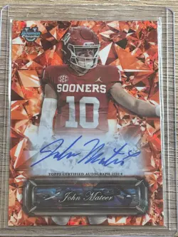 John Mateer Orange On-Card Auto /25- 2025 Bowman U Chrome Sapphire Selections - Image 2