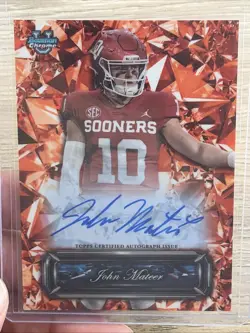 John Mateer Orange On-Card Auto /25- 2025 Bowman U Chrome Sapphire Selections - Image 4