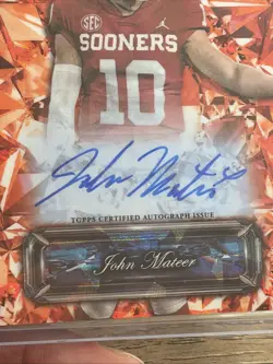 John Mateer Orange On-Card Auto /25- 2025 Bowman U Chrome Sapphire Selections - Image 5