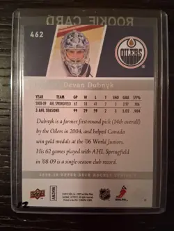 2009-10 Upper Deck Series 2 Hockey DEVAN DUBNYK #462 YOUNG GUNS ROOKIE - Image 2