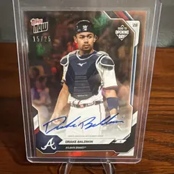 2026 Topps NOW Road to Opening Day Orange Parallel DRAKE BALDWIN Auto A-DB /25 - Image 1