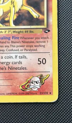 Wizards of the Coast Blaine's Ninetales 21/132 Gym Challenge Rare Reg EN 2000 - Image 4