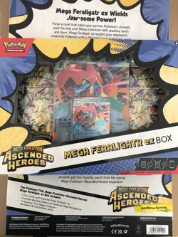 Pokemon - Mega Evolution Ascended Heroes Feraligatr Mega EX Box New & Sealed x3 - Image 2