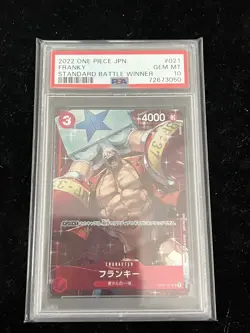Franky Standard Battle Winner OP01-021 Tournament Pack Vol.2 One Piece PSA 10 - Image 1