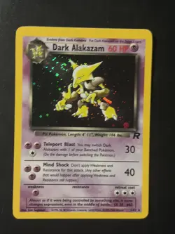 Pokemon Card TCG Dark Alakazam 1/82 Team Rocket Holo Rare SWIRL NM - Image 1