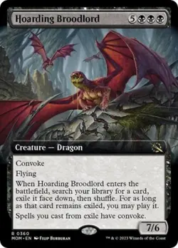 Hoarding Broodlord (Extended Art) -Foil Light Play MTG March of the Machine - Image 1