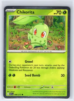 Chikorita (Cosmos Holo) 008/217 Pokemon Miscellaneous Cards NM/M Holo - Image 1