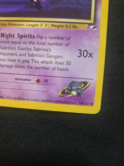 Sabrina's Haunter 58/132 Gym Challenge Set Pokemon Card Vintage 2000 Psych WOTC - Image 3