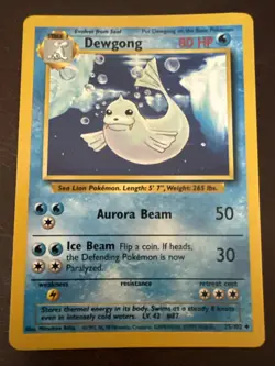 Pokemon TCG Dewgong Base Set Unlimited Uncommon Card 25/102 Vintage - Image 1