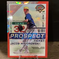 2024 Panini Prospect Edition - Jacob Misiorowski #156 Red Ice Prizm (RC) - Image 1