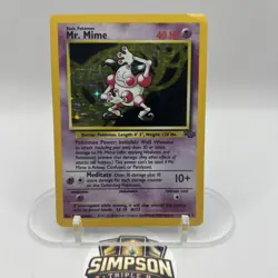 Pokemon Mr. Mime 6/64 Jungle Holo Rare 40 HP Unlimited Wizards English Card - Image 1