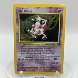Pokemon Mr. Mime 6/64 Jungle Holo Rare 40 HP Unlimited Wizards English Card - Image 2