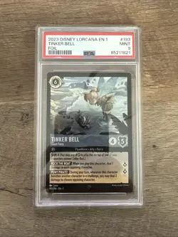 Disney Lorcana PSA 9 Tinker Bell Giant Fairy 193/204 Foil Holo EN 1 2023 Low Pop - Image 1