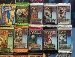 Magic The Gathering Sealed Draft Booster Packs: 4th Ed. (1995) - Scourge (2003) - Image 4