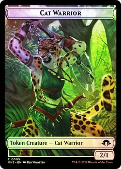Magic The Gathering MTG CAT WARRIOR // SERVO TOKEN FOIL Modern Horizons 3 NM - Image 1