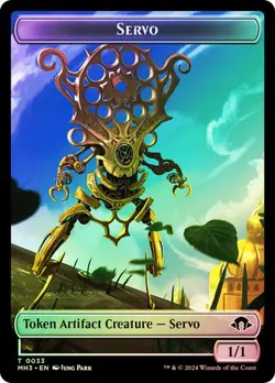 Magic The Gathering MTG CAT WARRIOR // SERVO TOKEN FOIL Modern Horizons 3 NM - Image 2