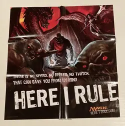 Magic MTG HERE I RULE Promotional Poster NEW READ TCG CCG - Image 1
