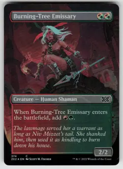 Burning-Tree Emissary (Borderless) 374 Double Masters 2022 Foil NM - Image 1