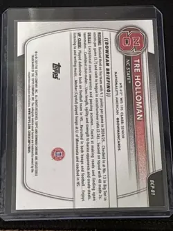 2025-26 Bowman Chrome BCP-81 Tre Holloman Orange Reptilian Refractor # /25 - Image 3