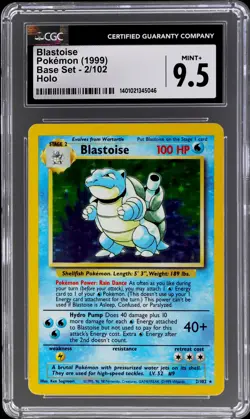 1999 Pokemon Game Blastoise #2 CGC 9.5 Holo Mint+ Base Set - Image 1