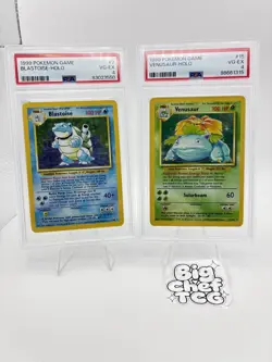 1999 POKEMON GAME #2 BLASTOISE-HOLO & #15 VENUSAUR HOLO PSA 4 LOT - Image 1