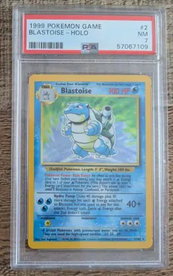 1999 POKEMON GAME #2 BLASTOISE-HOLO PSA 7 - Image 1