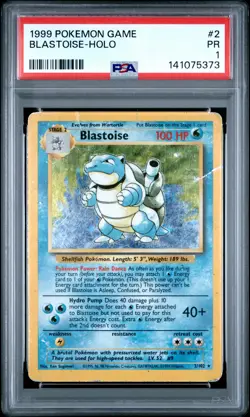 1999 POKEMON GAME #2 BLASTOISE-HOLO PSA 1 - Image 1
