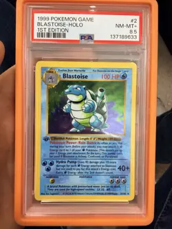 1999 POKEMON GAME 1ST #2 BLASTOISE Shadowless Holo PSA 8.5 - Image 2