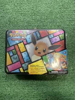 Pokemon TCG Eevee Collector's Treasure Chest Lunchbox Tin NEW SEALED - Image 1