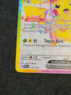 Pikachu ex 219/191 Full Art Surging Sparks Ultra Rare Pokemon Card Mint NM - Image 5