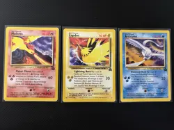 2000 Pokemon Movie Promo Cards Black Star Moltres Articuno Zapdos 21 22 23 LP - Image 1
