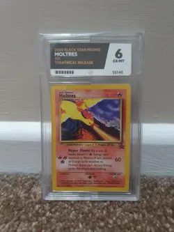 Moltres Pokemon (2000) Black Star Promo 21 - Corrected - ACE 6 like PSA - Image 1