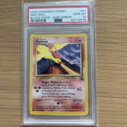 Pokemon Moltres 21 Black Star Promo 2000 #21 - Aoki Error - PSA 10 - Image 1