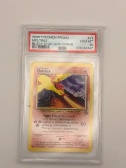 Pokemon Moltres 21 Black Star Promo 2000 #21 - Aoki Error - PSA 10 - Image 1