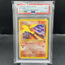 2000 Pokemon Promo Moltres #21 Black Star Aoki Error PSA 9 - Image 1
