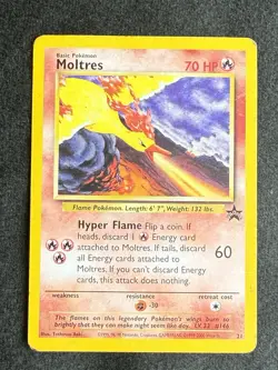 2000 Pokemon Moltres #21 Black Star Promo Aoki Error - Image 2