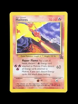 Pokemon TCG Moltres Black Star Promo Card 21 WOTC Vintage 2000 - Image 1