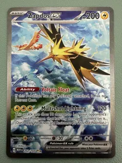 Pokemon TCG Zapdos 202/165 SV 151 English Illustration Rare NM/MINT - Image 1
