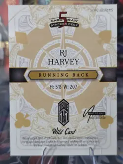 2025 Wild Card 5 Card Draw Jokers Wild Rj Harvey #SDNJ-RHNct5 True 1 Of 1 1/1 - Image 2