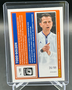 2025/26 Panini Donruss Basketball Optic Red Holo TODD GOLDEN 26/99 #195 - Image 2