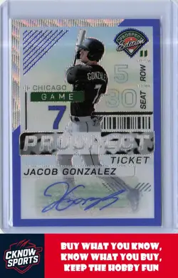 2024 Panini Prospect Edition #136 Jacob Gonzalez Blue Wave Signatures Holo #/75 - Image 1