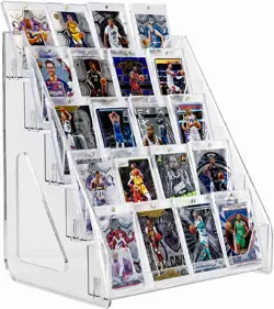 Trading Card Display Stand, 5 Tier Vertical Holder for Baseball Basketball Spor - Image 2