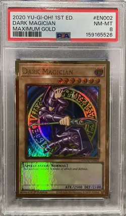 2020 YU-GI-OH! MAXIMUM GOLD 1ST EDITION #EN002 DARK MAGICIAN PSA 8 - Image 1